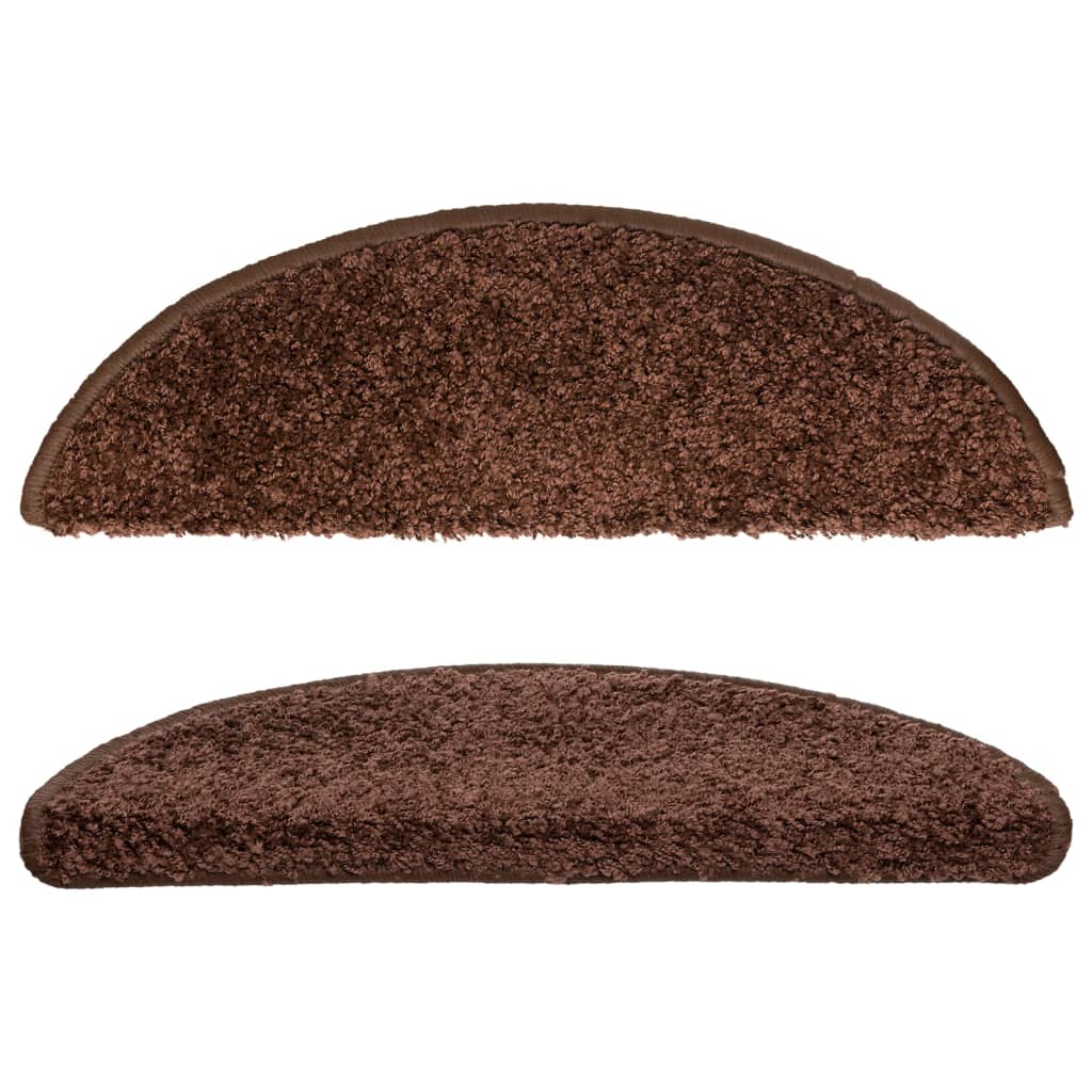 vidaXL Maty na schody 15 szt. 56x17x3 cm Brązowe półokrągłe
