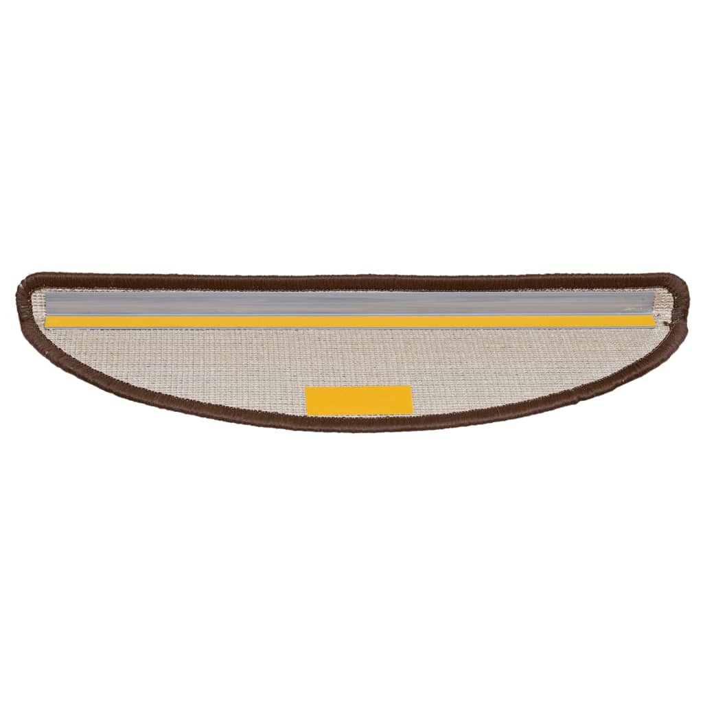 vidaXL Maty na schody 15 szt. 56x17x3 cm Brązowe półokrągłe