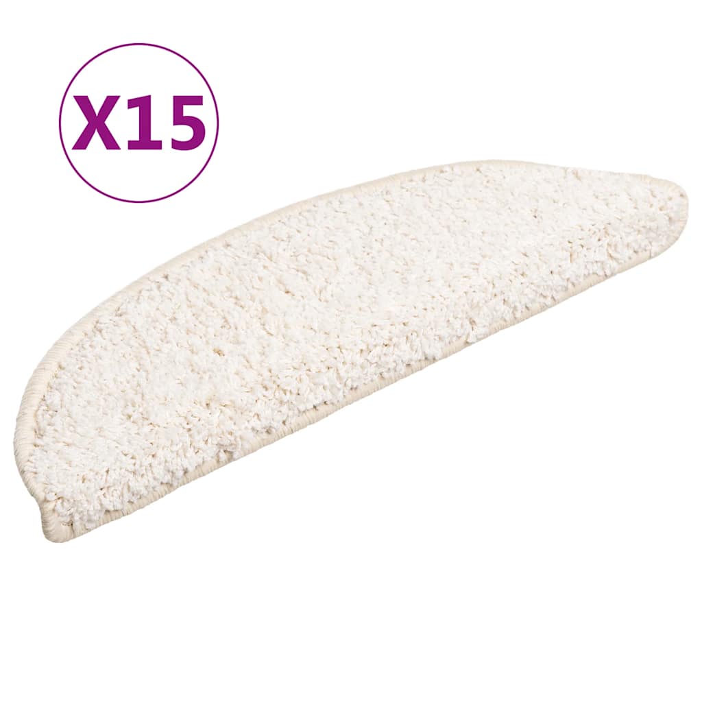 vidaXL Maty na schody 15 szt. 56x17x3 cm Białe półokrągłe