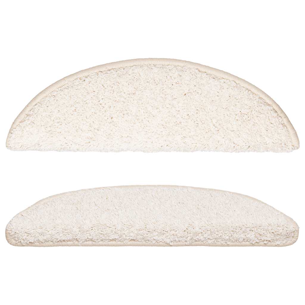 vidaXL Maty na schody 15 szt. 56x17x3 cm Białe półokrągłe