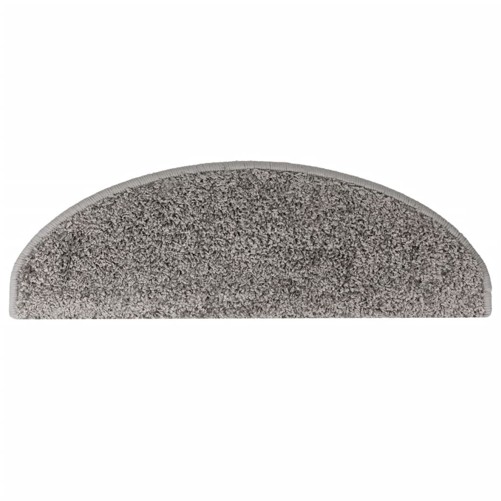 vidaXL Maty na schody 15 szt. 65x21x4 cm Szare półokrągłe duże