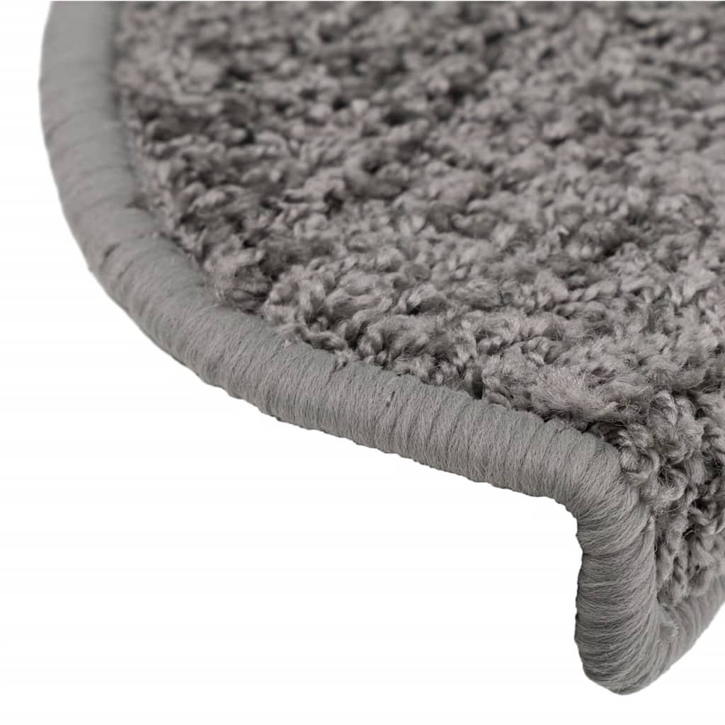 vidaXL Maty na schody 15 szt. 65x21x4 cm Szare półokrągłe duże
