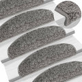 vidaXL Maty na schody 15 szt. 65x21x4 cm Szare półokrągłe duże