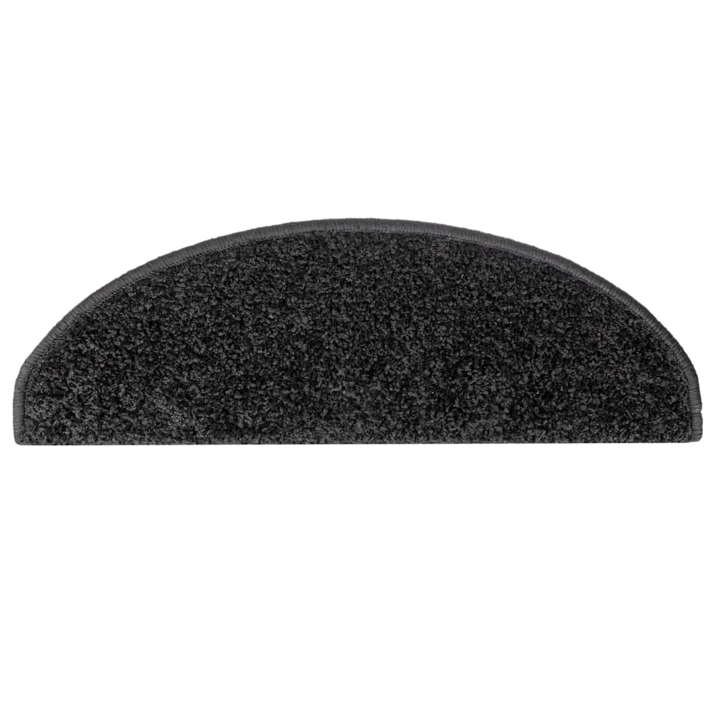 vidaXL Maty na schody 15 szt. 65x21x4 cm Czarne półokrągłe duże