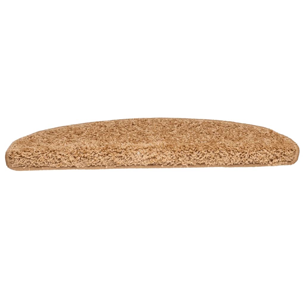 vidaXL Maty na schody 15 szt. 65x21x4 cm Beżowe półokrągłe duże