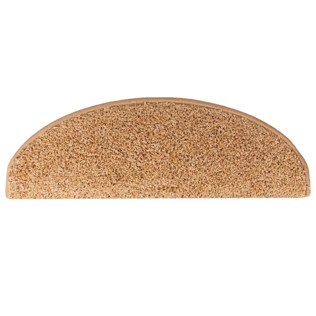 vidaXL Maty na schody 15 szt. 65x21x4 cm Beżowe półokrągłe duże