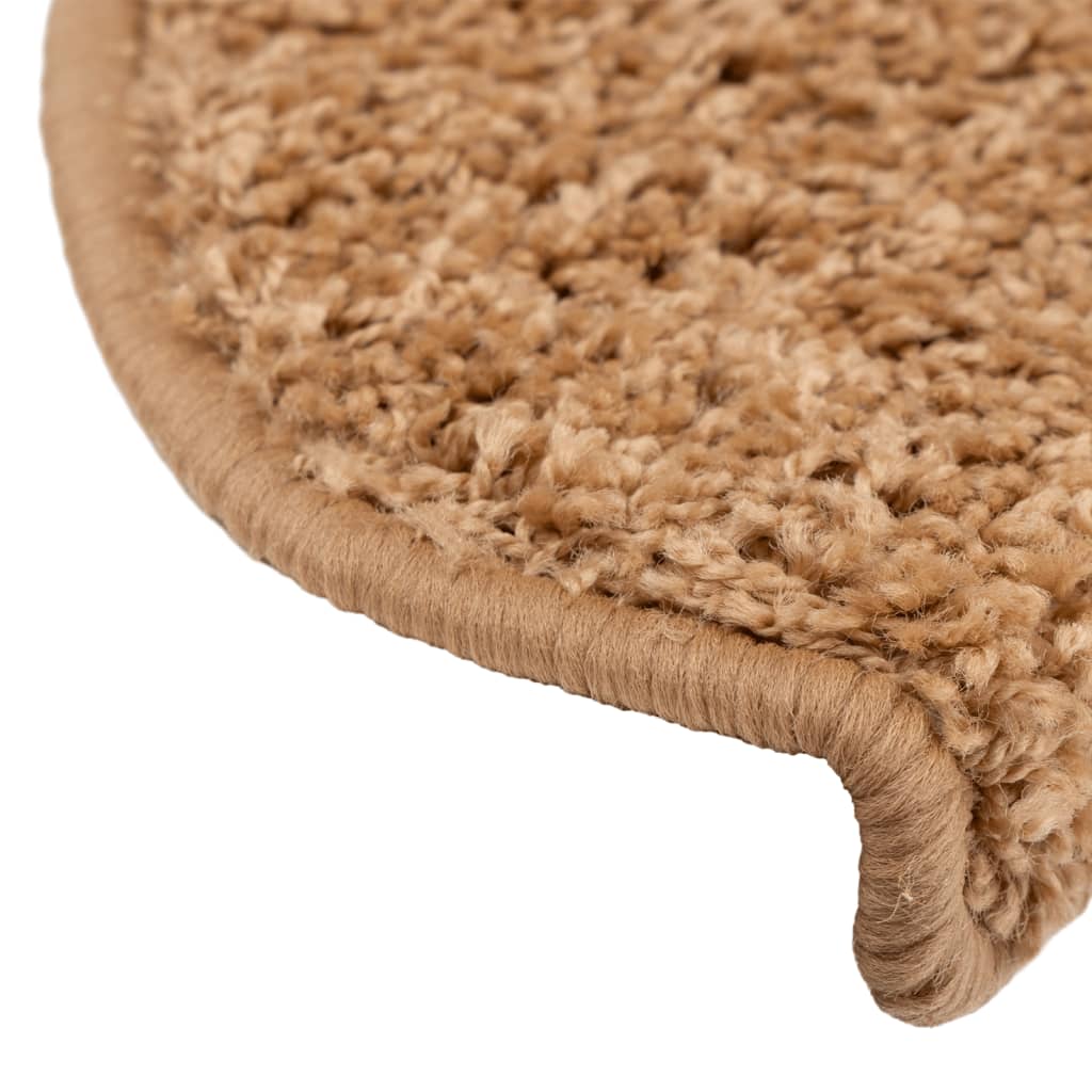 vidaXL Maty na schody 15 szt. 65x21x4 cm Beżowe półokrągłe duże