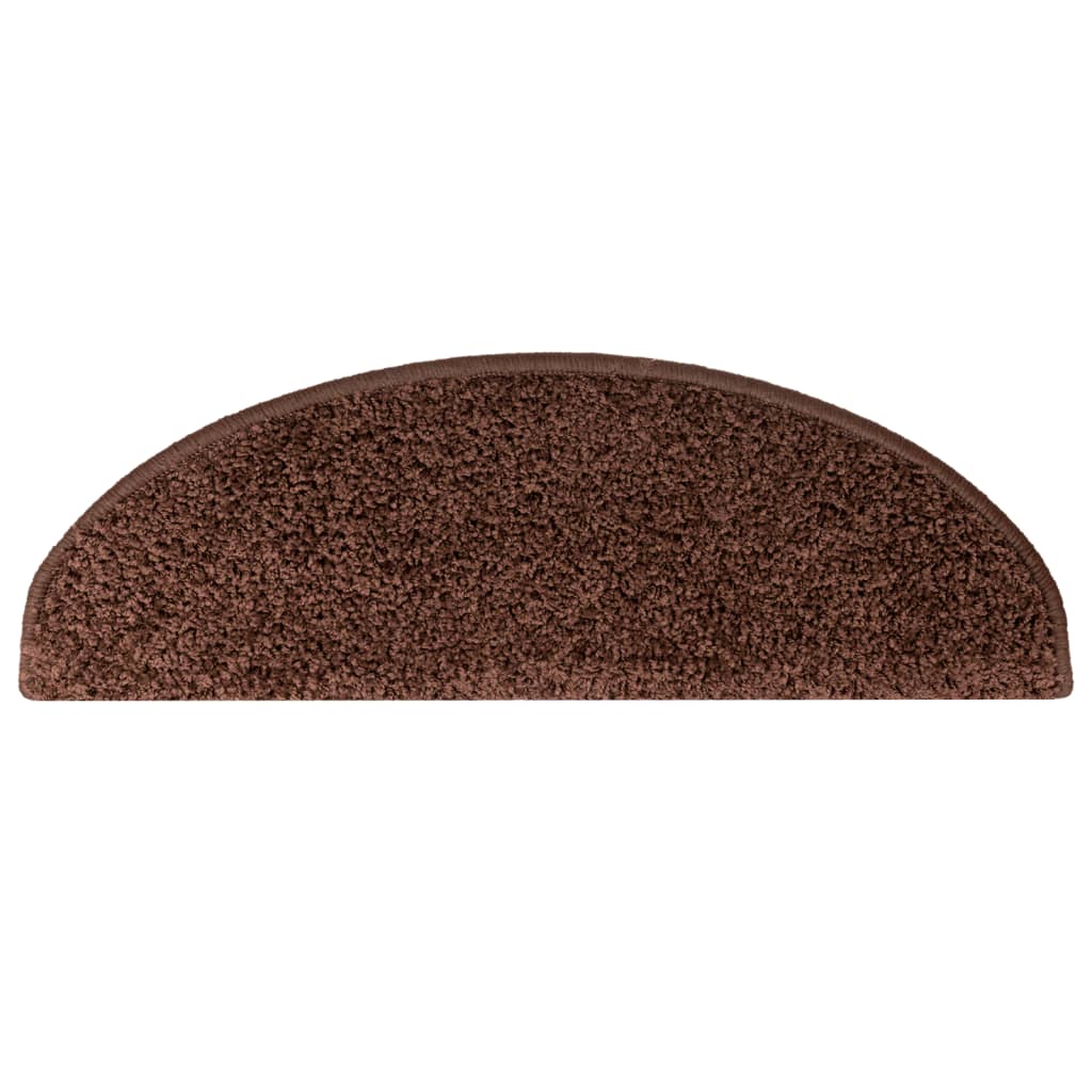 vidaXL Maty na schody 15 szt. 65x21x4 cm Brązowe półokrągłe duże
