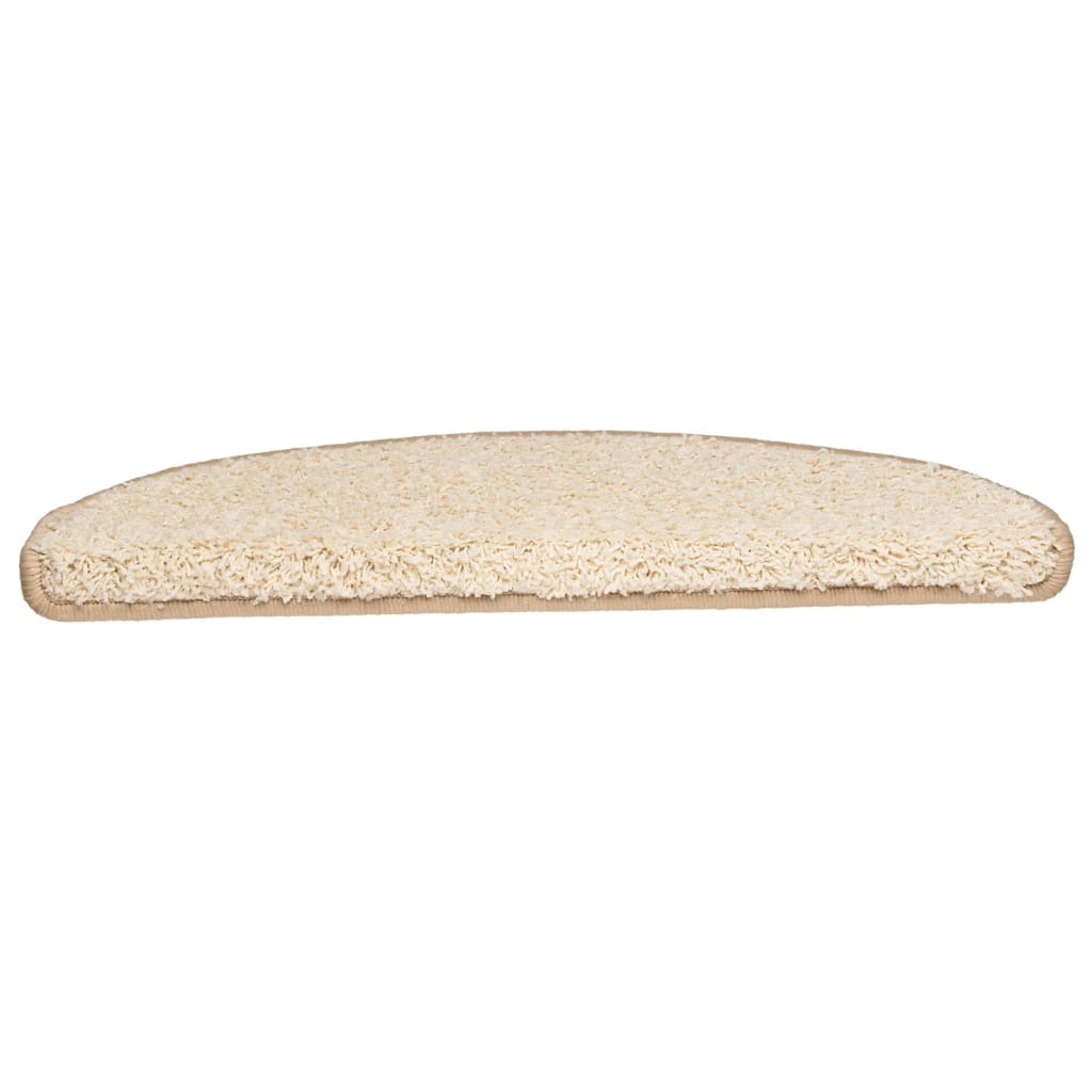 vidaXL Maty na schody 15 szt. 65x21x4 cm Kremowe półokrągłe duże