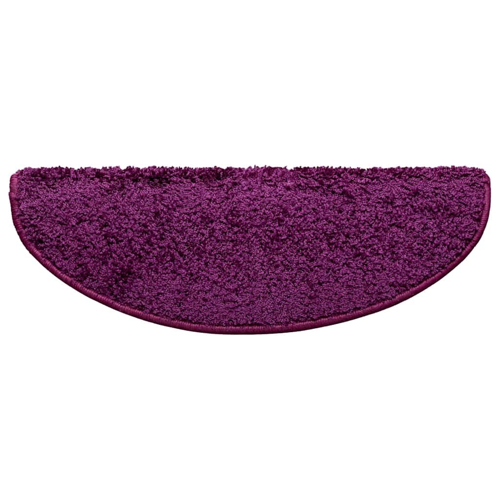 vidaXL Maty na schody 15 szt. 65x21x4 cm Fioletowe półokrągłe duże
