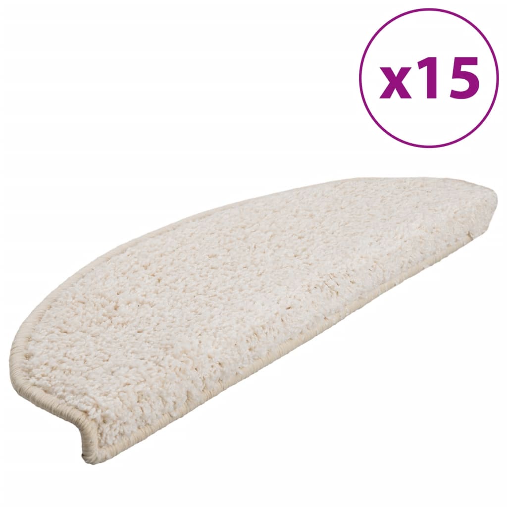 vidaXL Maty na schody 15 szt. 65x21x4 cm Białe półokrągłe duże