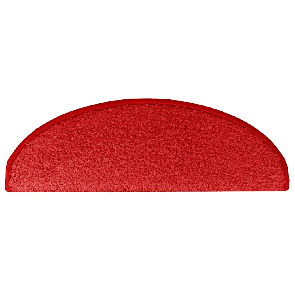 vidaXL Maty na schody 15 szt. 65x21x4 cm Czerwone półokrągłe duże
