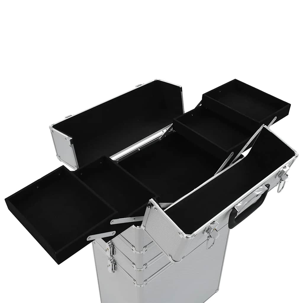 vidaXL Wózek na akcesoria do makijażu, aluminiowy, srebrny