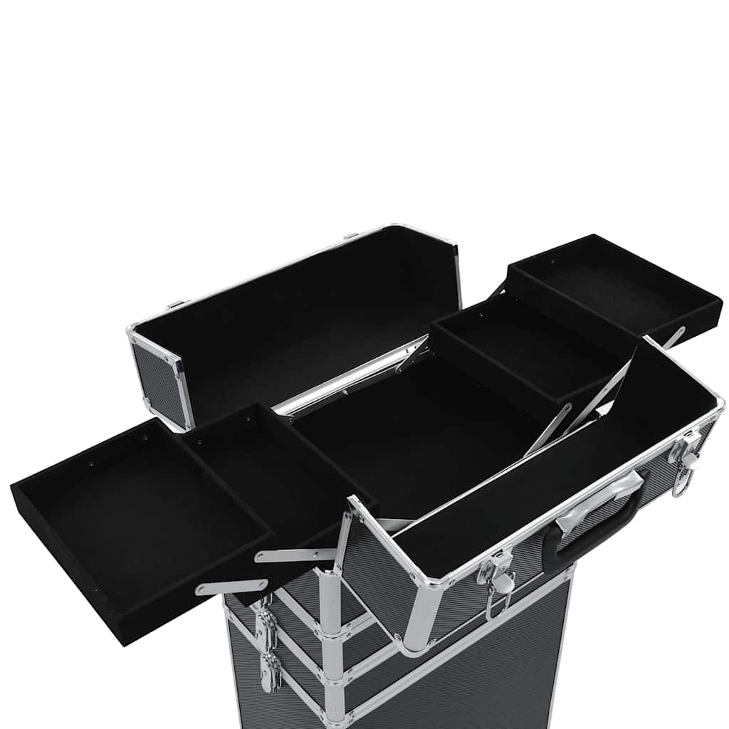 vidaXL Wózek na akcesoria do makijażu, aluminiowy, czarny