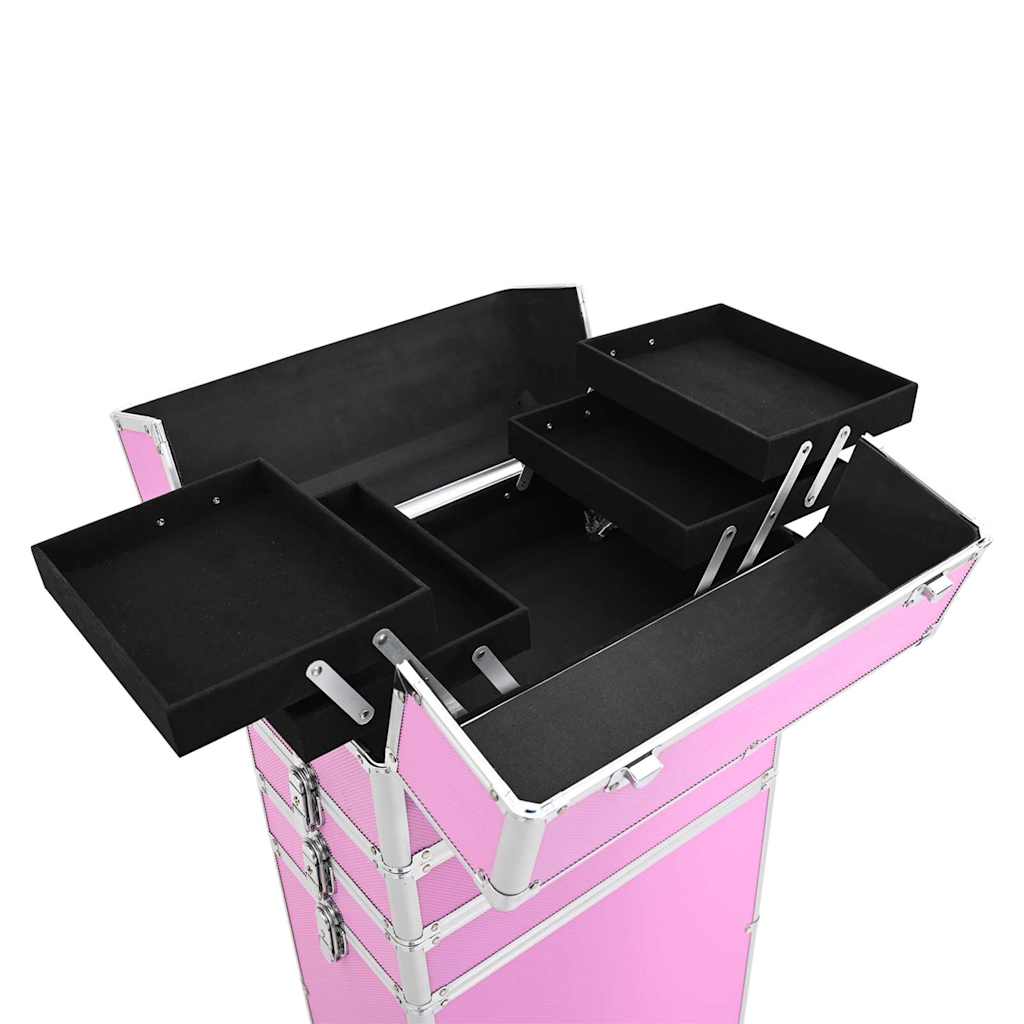 vidaXL Wózek na akcesoria do makijażu, aluminiowy, różowy