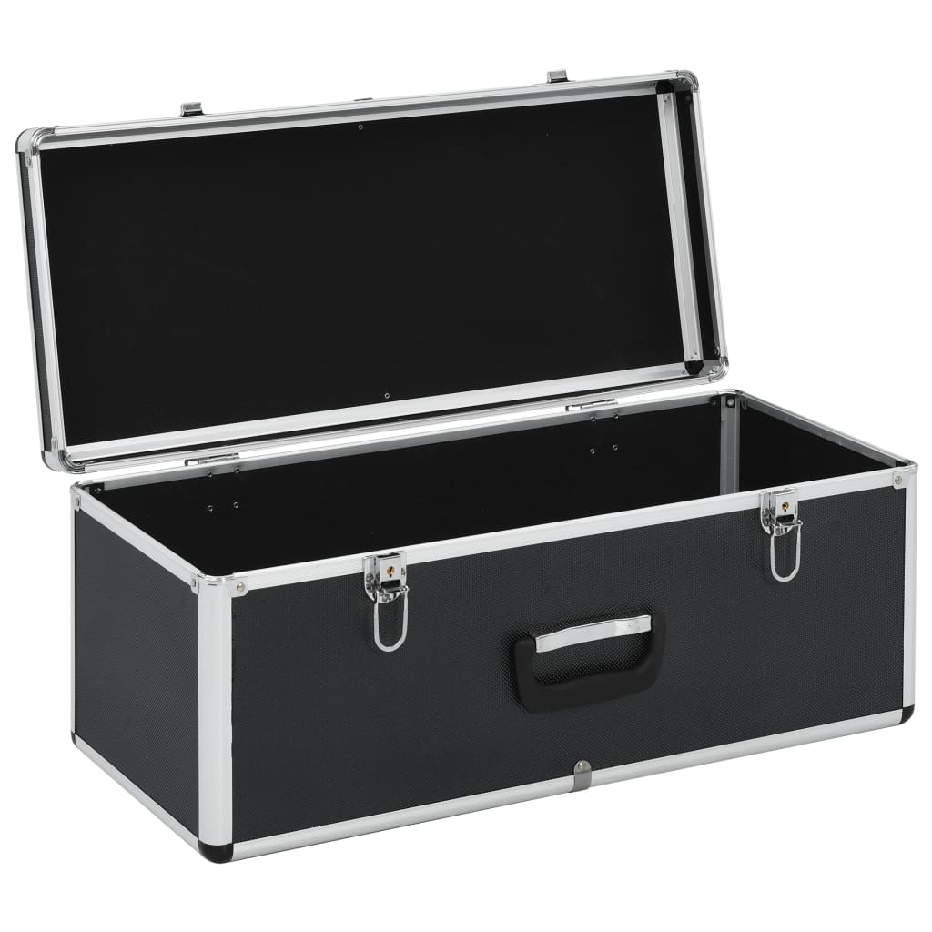 vidaXL Skrzynie do przechowywania, 2 szt., czarne, aluminiowe