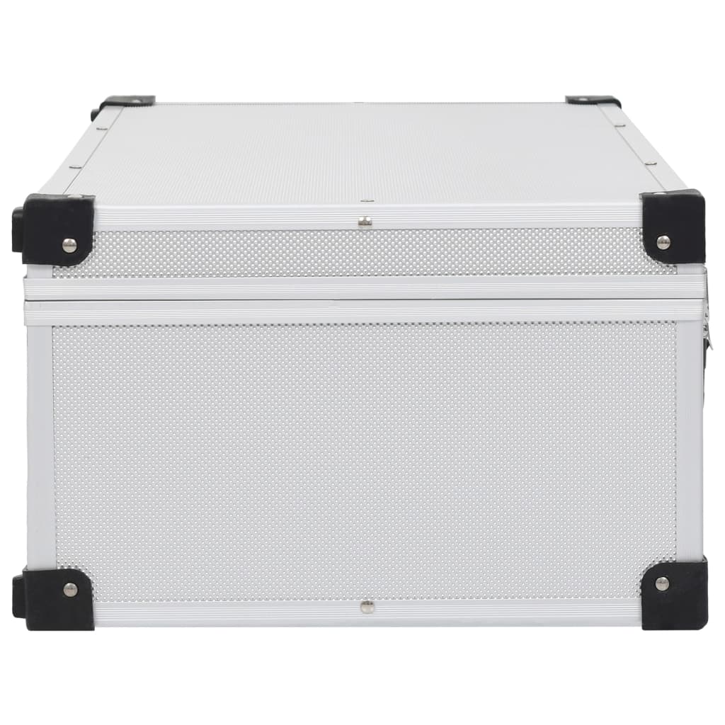 vidaXL Walizka na 80 płyt CD, aluminiowa, ABS, srebrna