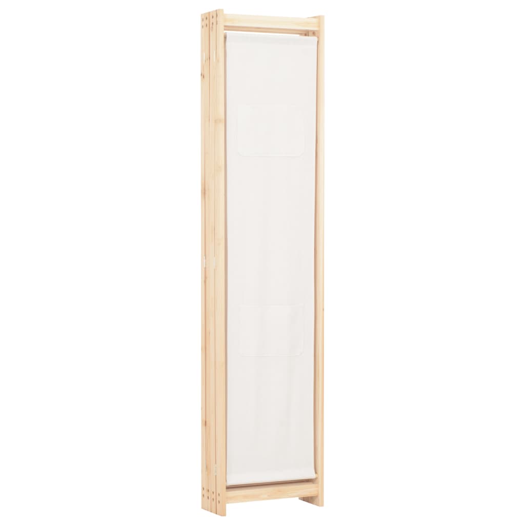 vidaXL Parawan 4-panelowy, kremowy, 160x170x4 cm, tkanina