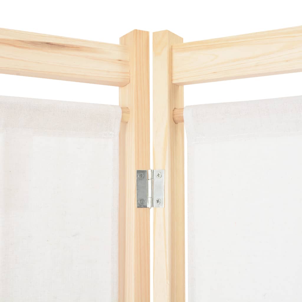 vidaXL Parawan 4-panelowy, kremowy, 160x170x4 cm, tkanina