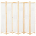 vidaXL Parawan 6-panelowy, kremowy, 240 x 170 x 4 cm, tkanina