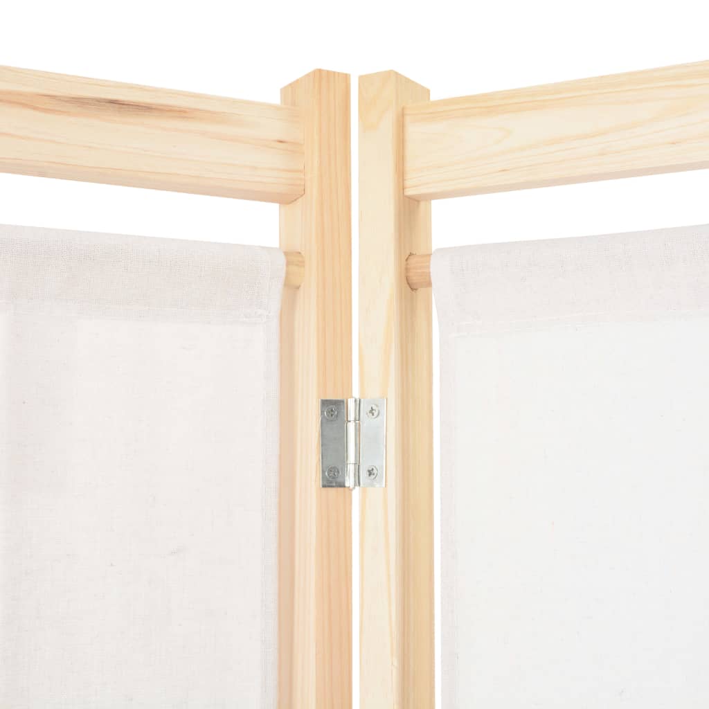 vidaXL Parawan 6-panelowy, kremowy, 240 x 170 x 4 cm, tkanina