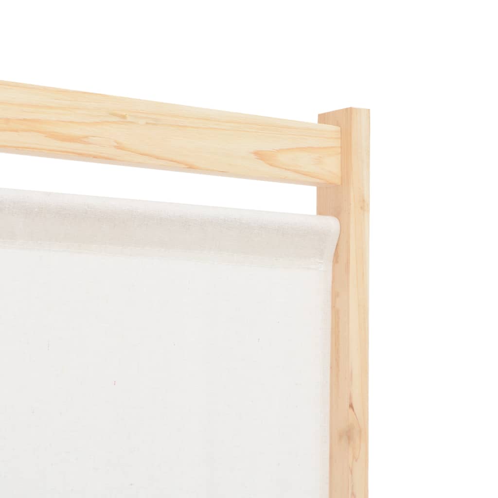 vidaXL Parawan 6-panelowy, kremowy, 240 x 170 x 4 cm, tkanina