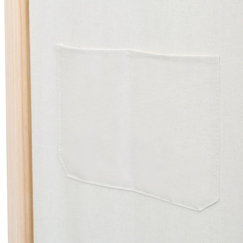 vidaXL Parawan 6-panelowy, kremowy, 240 x 170 x 4 cm, tkanina