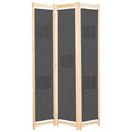 vidaXL Parawan 3-panelowy, szary, 120x170x4 cm, tkanina