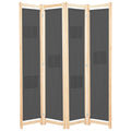 vidaXL Parawan 4-panelowy, szary, 160x170x4 cm, tkanina