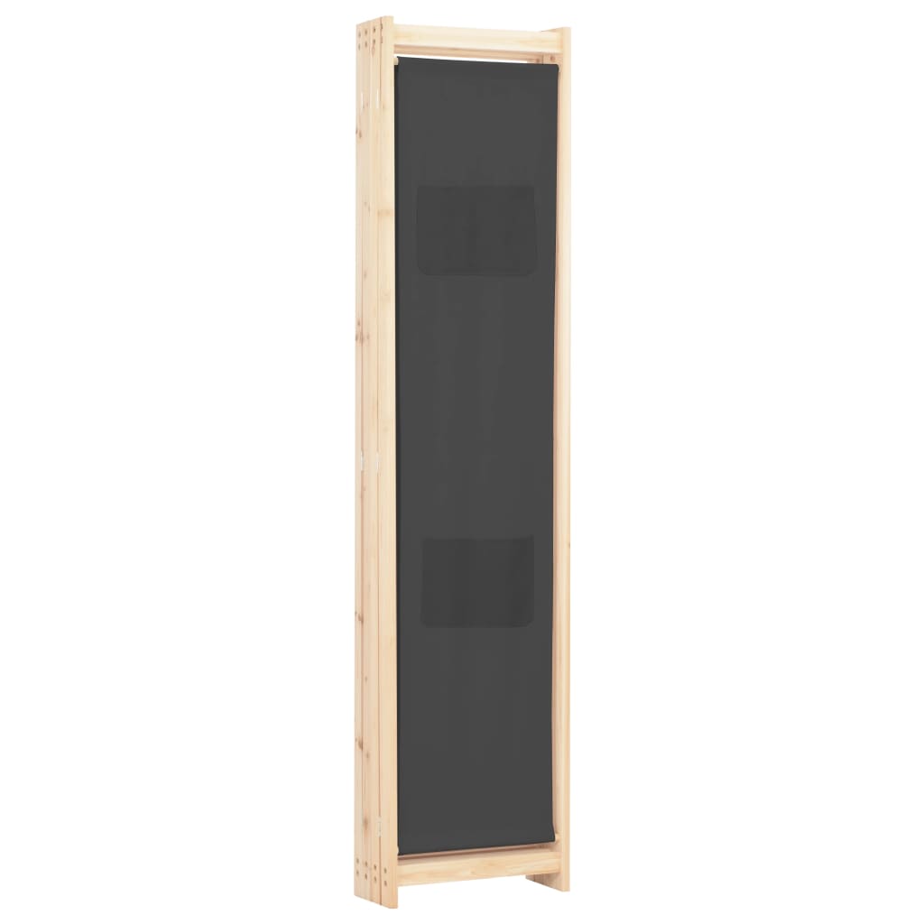 vidaXL Parawan 4-panelowy, szary, 160x170x4 cm, tkanina
