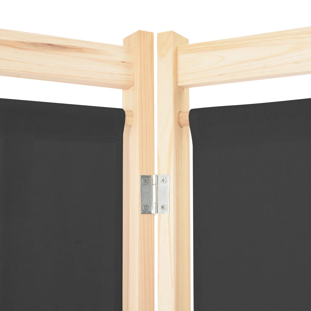 vidaXL Parawan 4-panelowy, szary, 160x170x4 cm, tkanina