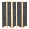 vidaXL Parawan 5-panelowy, szary, 200 x 170 x 4 cm, tkanina