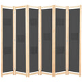vidaXL Parawan 6-panelowy, szary, 240 x 170 x 4 cm, tkanina