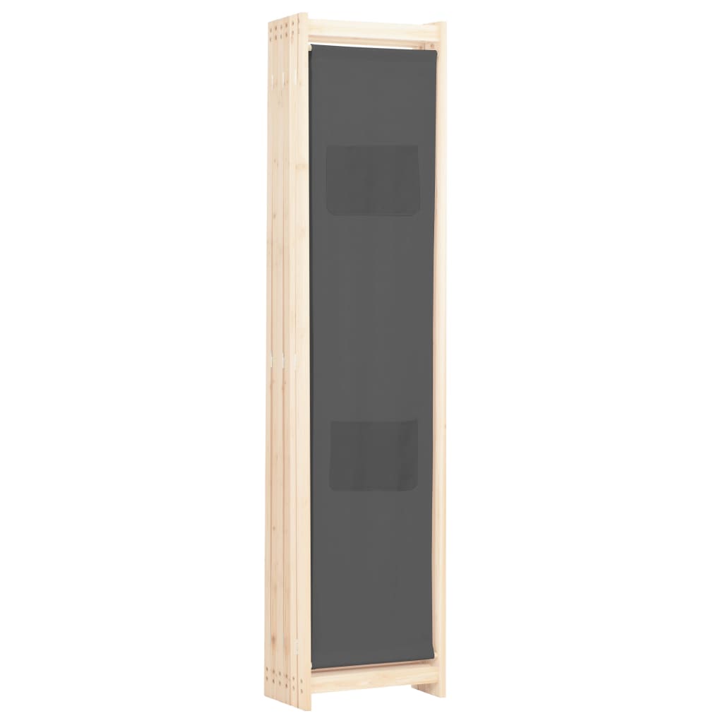 vidaXL Parawan 6-panelowy, szary, 240 x 170 x 4 cm, tkanina