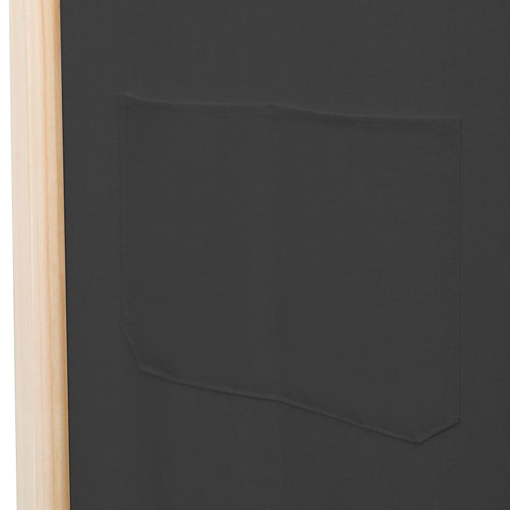 vidaXL Parawan 6-panelowy, szary, 240 x 170 x 4 cm, tkanina