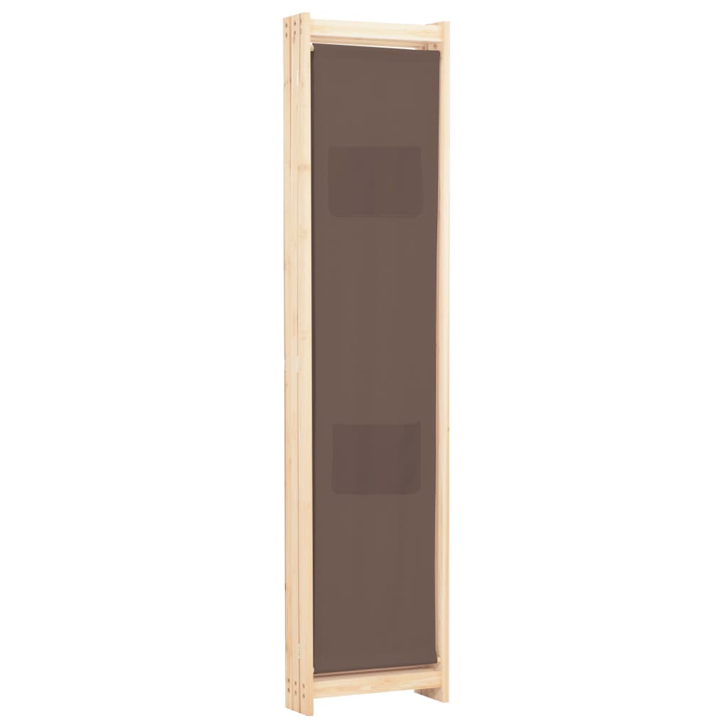vidaXL Parawan 3-panelowy, brązowy, 120x170x4 cm, tkanina