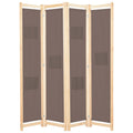 vidaXL Parawan 4-panelowy, brązowy, 160x170x4 cm, tkanina