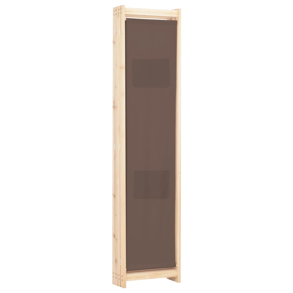 vidaXL Parawan 4-panelowy, brązowy, 160x170x4 cm, tkanina