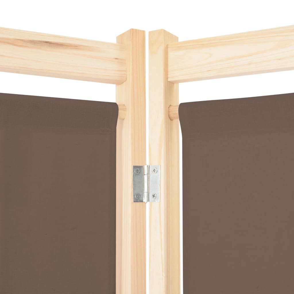 vidaXL Parawan 4-panelowy, brązowy, 160x170x4 cm, tkanina