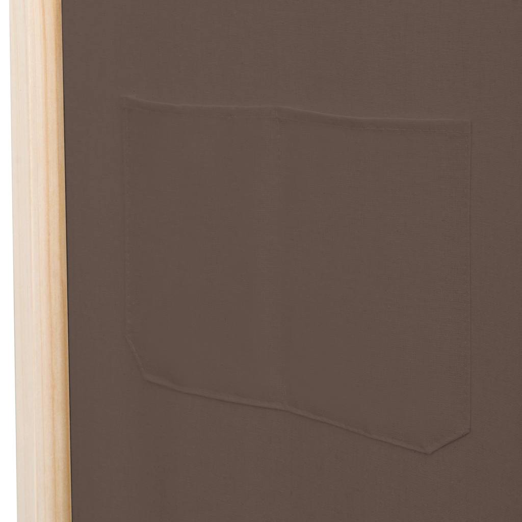 vidaXL Parawan 5-panelowy, brązowy, 200 x 170 x 4 cm, tkanina