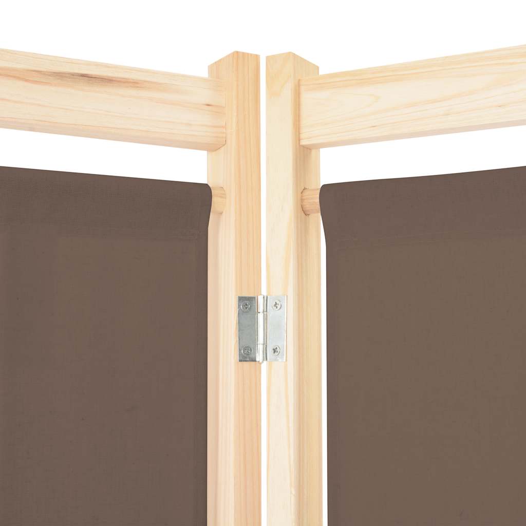 vidaXL Parawan 6-panelowy, brązowy, 240 x 170 x 4 cm, tkanina