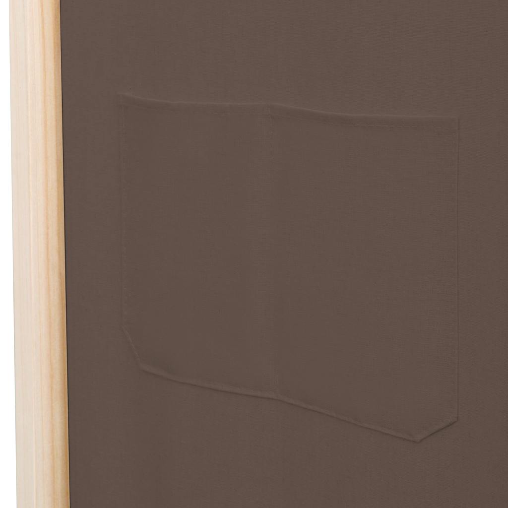 vidaXL Parawan 6-panelowy, brązowy, 240 x 170 x 4 cm, tkanina