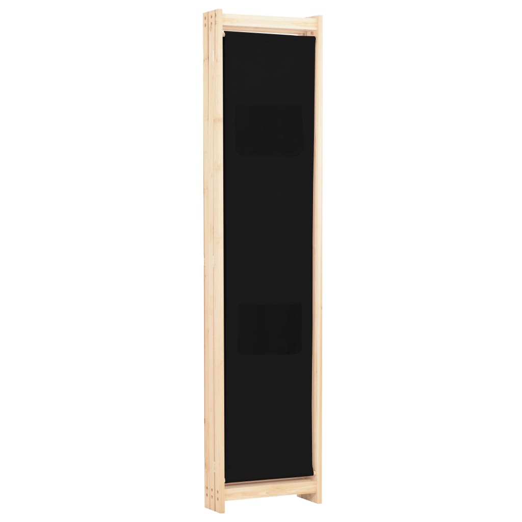 vidaXL Parawan 3-panelowy, czarny, 120x170x4 cm, tkanina