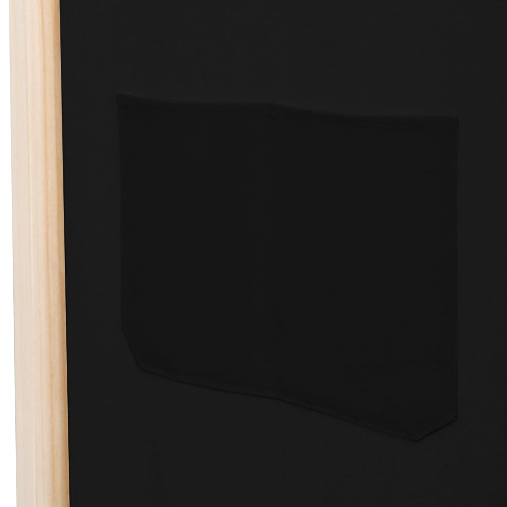 vidaXL Parawan 3-panelowy, czarny, 120x170x4 cm, tkanina
