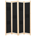 vidaXL Parawan 4-panelowy, czarny, 160x170x4 cm, tkanina