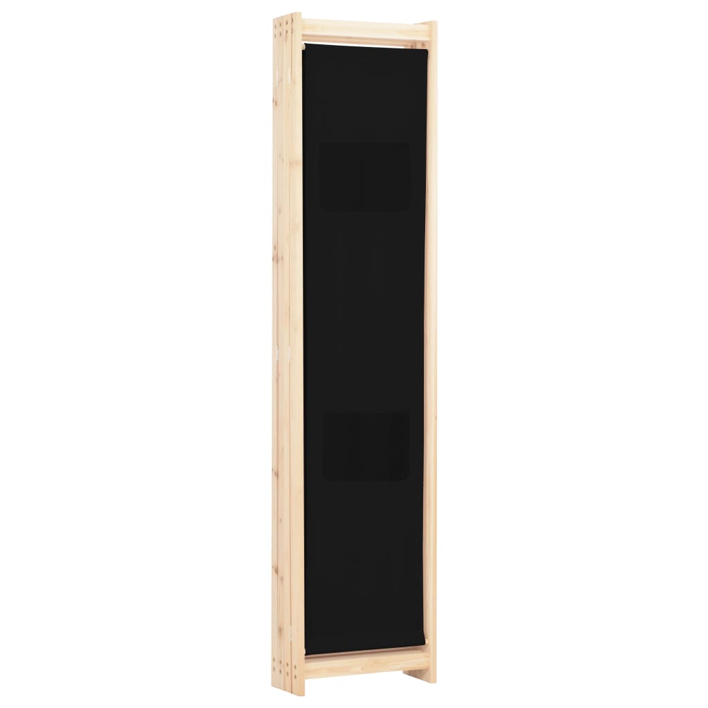 vidaXL Parawan 4-panelowy, czarny, 160x170x4 cm, tkanina
