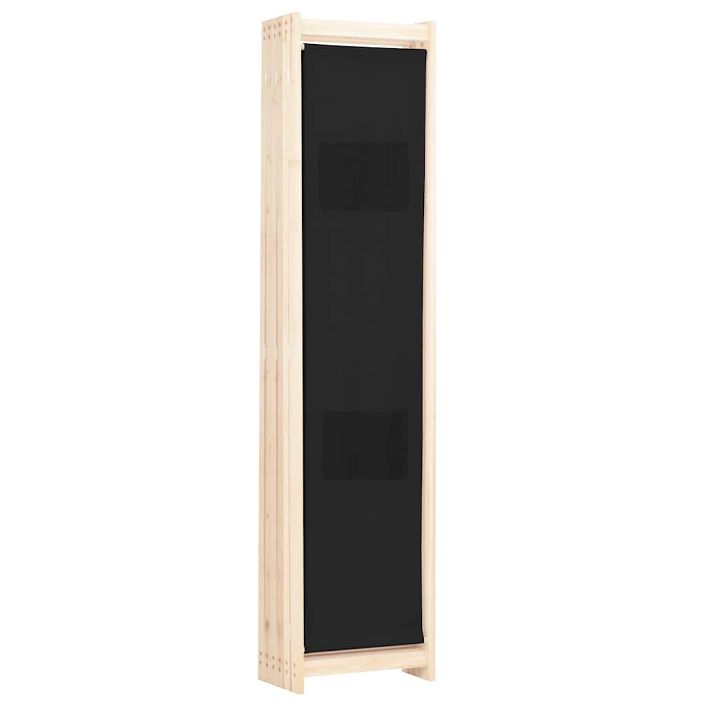 vidaXL Parawan 6-panelowy, czarny, 240 x 170 x 4 cm, tkanina