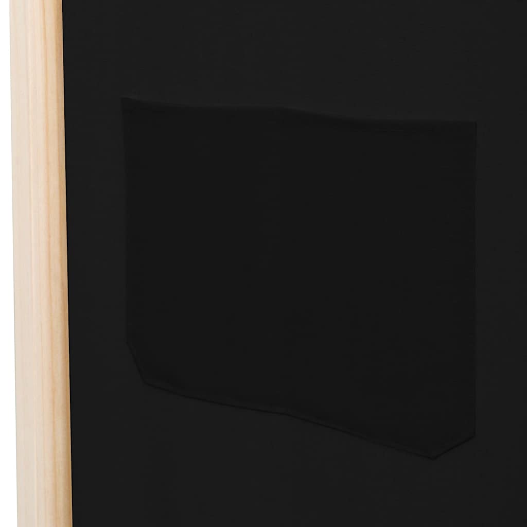 vidaXL Parawan 6-panelowy, czarny, 240 x 170 x 4 cm, tkanina