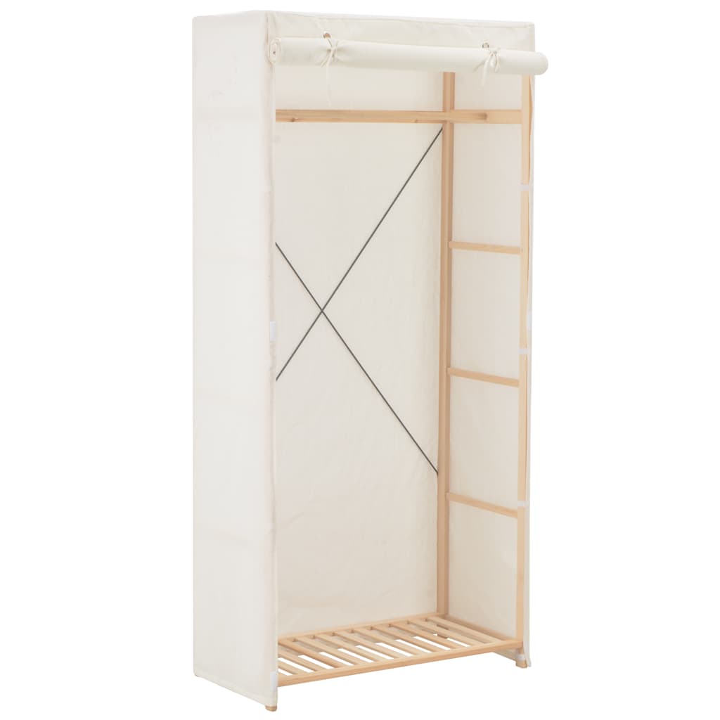 vidaXL Szafa, biała, 79 x 40 x 170 cm, materiałowa