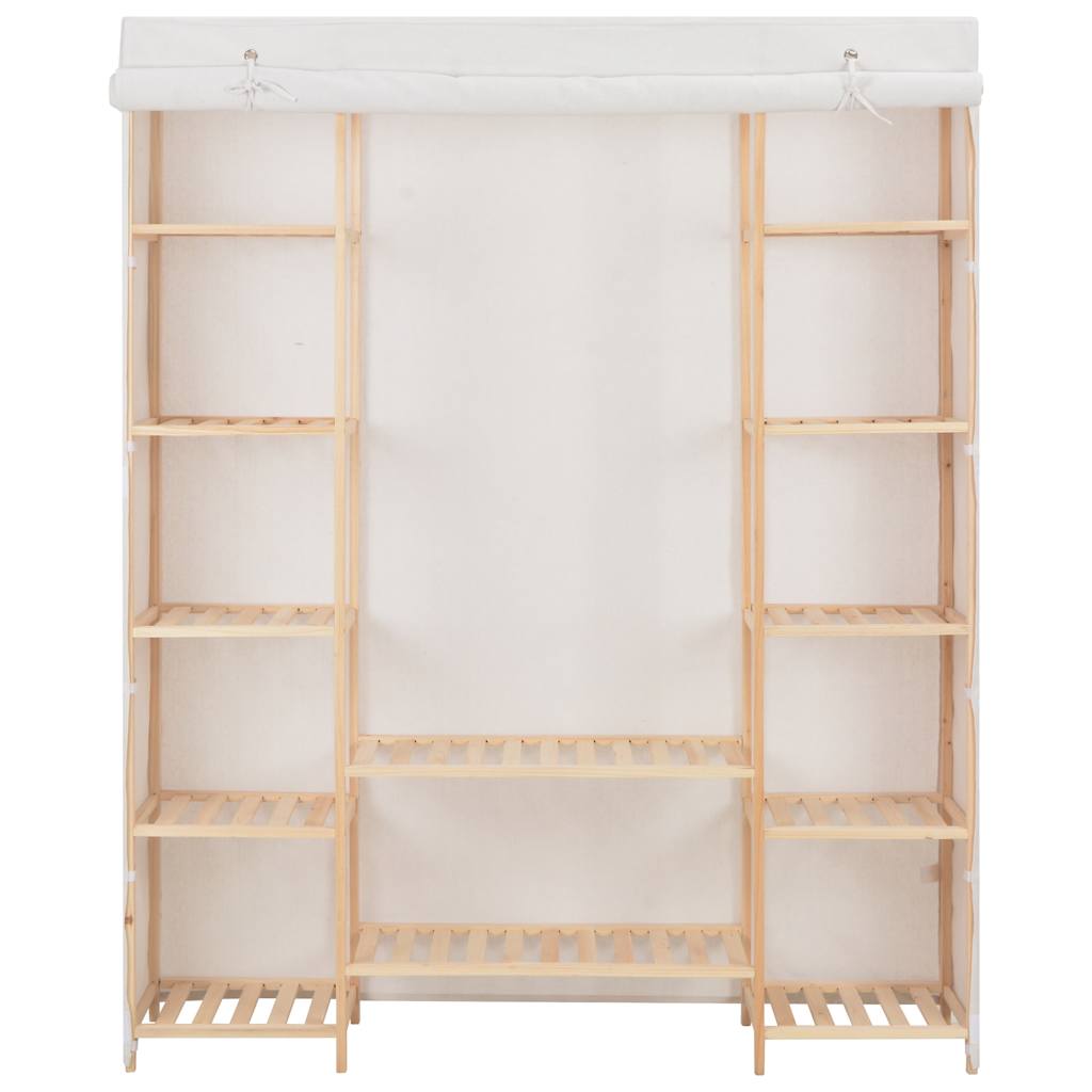 vidaXL Szafa, biała, 135 x 40 x 170 cm, materiałowa